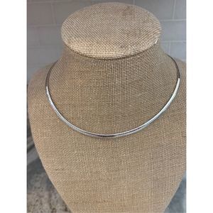 .925 Omega Sterling Silver Necklace #Italy